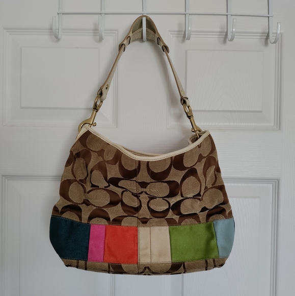 COACH signature multi-stripe hobo bag - Picture 2 of 12